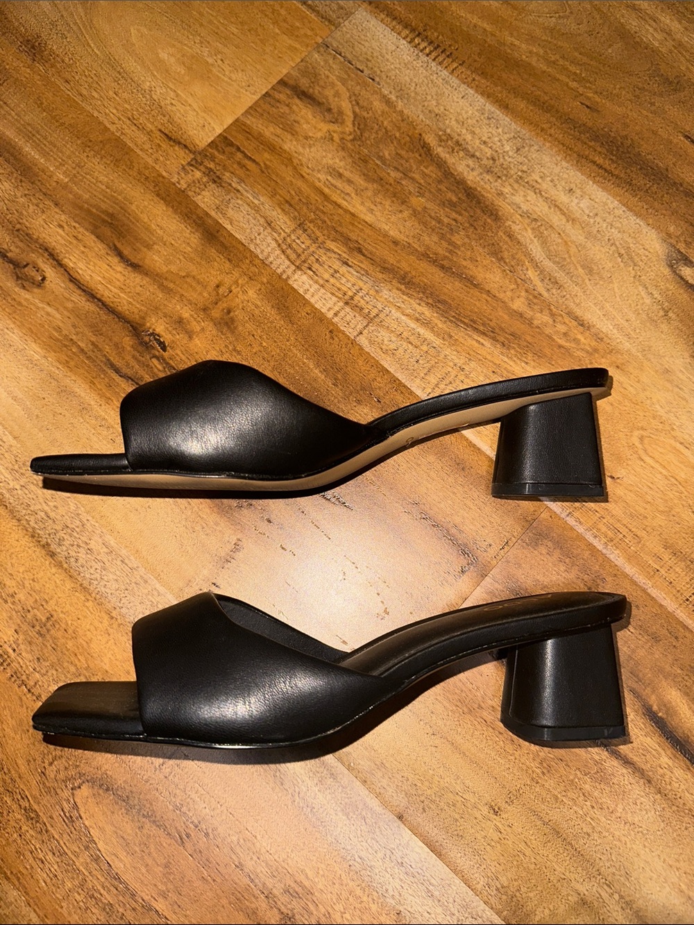 Aldo Black Square-Toe Slide Mules - Picture 2 of 3